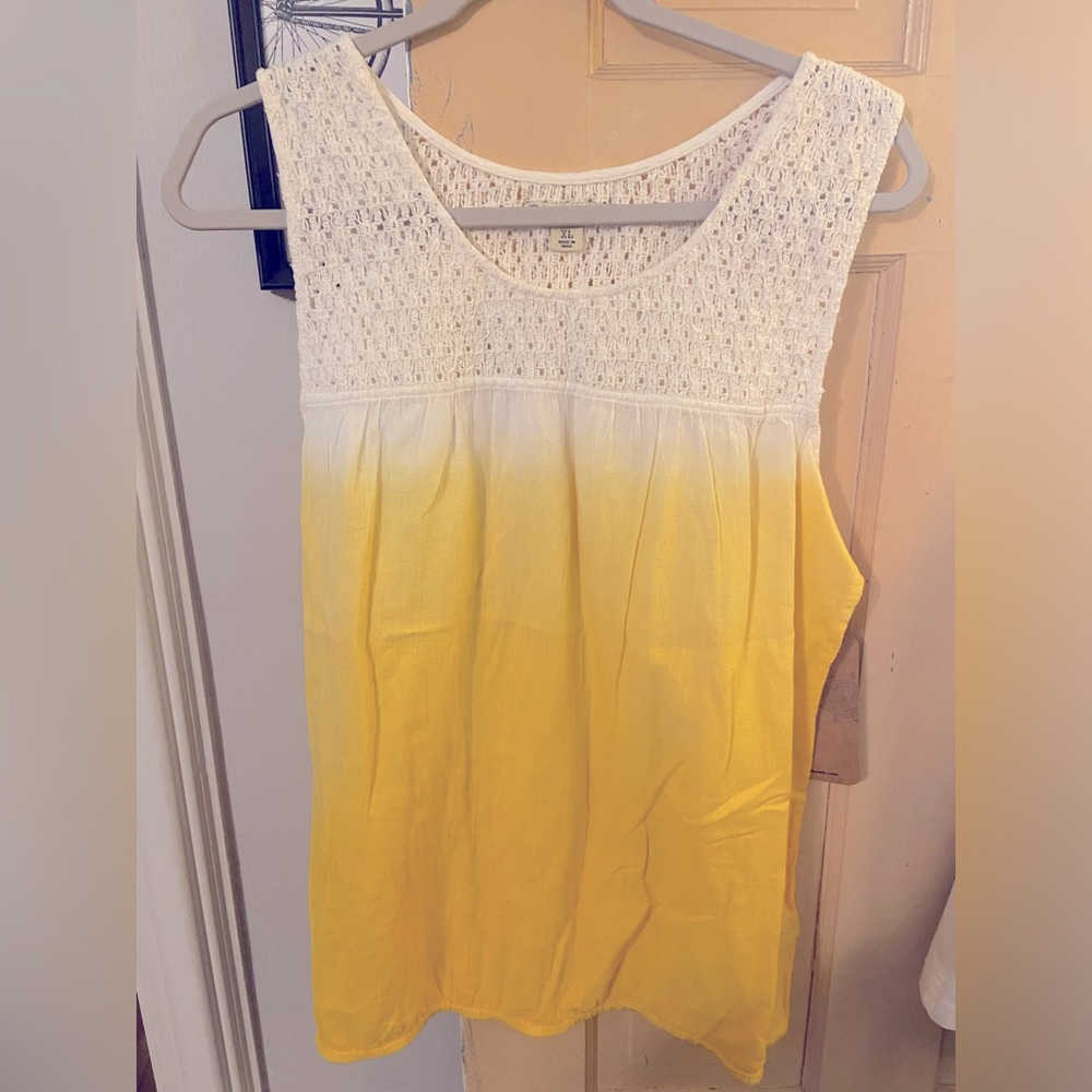 White and yellow ombré tank top